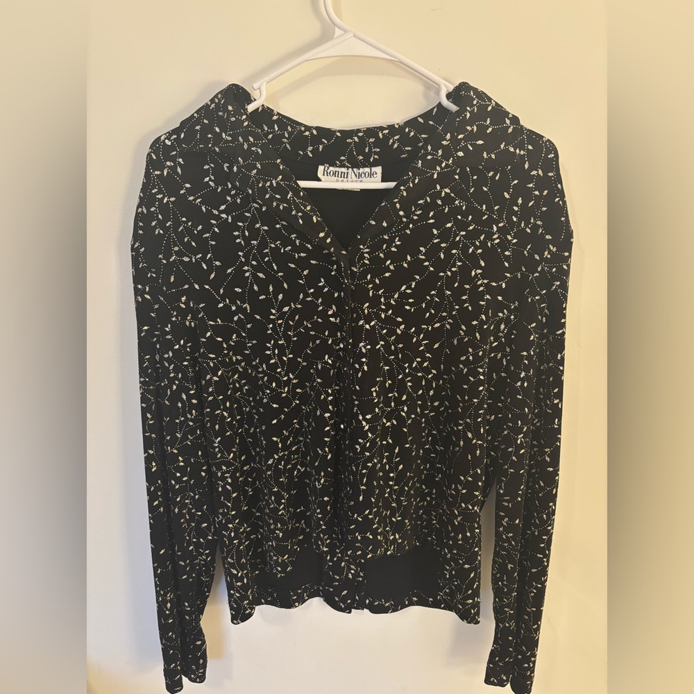 Ronni Nicole Black and White Patterned Jacket